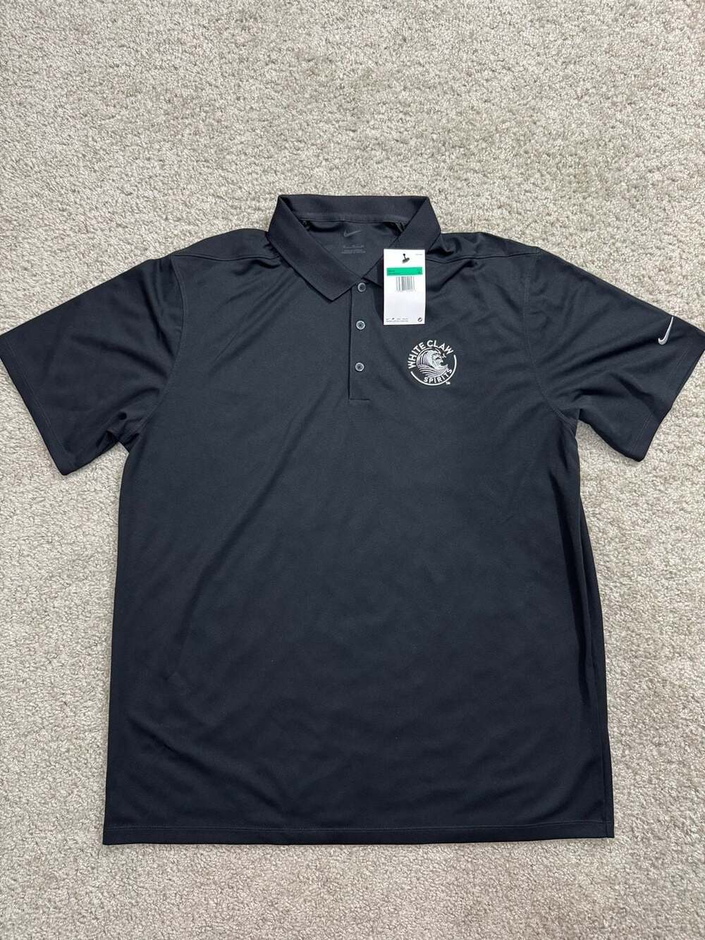 Nike Dri Fit Polo white Claw Seltzer Black Size XL
